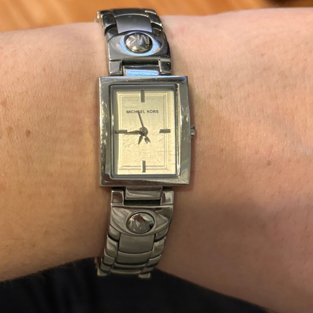 Michael Kors Silver Rectangular Watch - image 1